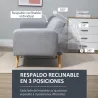Sofá Cama de 3 Plazas Moderno 173x75x73 cm Sofá Cama Plegable Tapizado en Lino Sintético con Respaldo Ajustable ... - Ogal.Es