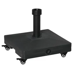 Base de Sombrilla con 4 Ruedas Bloqueables Soporte de Parasol Rellenable de Arena 18 kg o Agua 16 kg para Jardín... - Ogal.Es