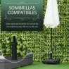 Base de Sombrilla con 4 Ruedas Bloqueables Soporte de Parasol Rellenable de Arena 18 kg o Agua 16 kg para Jardín... - Ogal.Es