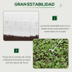 Invernadero de Túnel 6x3x2 m Invernadero de Jardín con Puerta Enrollable 12 Ventanas Cubierta de PE 140 g/m² y M... - Ogal.Es