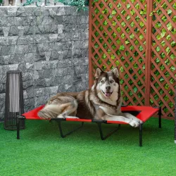 Cama Elevada para Perros Gatos Portátil Cama para Mascotas con Zona de Malla Transpirable y Tela Oxford para Int... - Ogal.Es