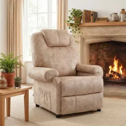 Sillón Relax Reclinable Manual, Sillón Relax de Terciopelo con Reposabrazos, Reposapiés, Acolchado Grueso, Butac... - Ogal.Es