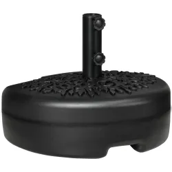 Base de Pared para Sombrilla Ø38/48 mm Soporte Semicircular de Parasol Rellenable de Arena 21 kg o Agua 18 kg Negro - Ogal.Es