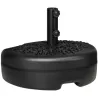 Base de Pared para Sombrilla Ø38/48 mm Soporte Semicircular de Parasol Rellenable de Arena 21 kg o Agua 18 kg Negro - Ogal.Es