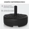 Base de Pared para Sombrilla Ø38/48 mm Soporte Semicircular de Parasol Rellenable de Arena 21 kg o Agua 18 kg Negro - Ogal.Es
