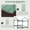 Invernadero de Exterior con 4 Estantes, Invernadero Pequeño con Puerta Enrollable, Marco de Acero y Cubierta de ... - Ogal.Es