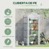 Invernadero de Exterior con 4 Estantes, Invernadero Pequeño con Puerta Enrollable, Marco de Acero y Cubierta de ... - Ogal.Es