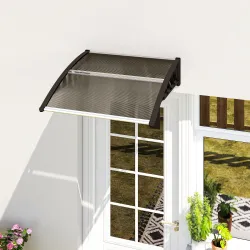 Marquesinas Exterior para Puertas y Ventanas, 103x96,5 cm, Tejadillo de Protección contra Sol y Lluvia, con Cubi... - Ogal.Es