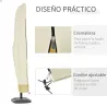 Funda para Sombrilla de Jardín Funda para Parasol Impermeable Tela Oxford 600D Cubierta de Parasol con Cremaller... - Ogal.Es