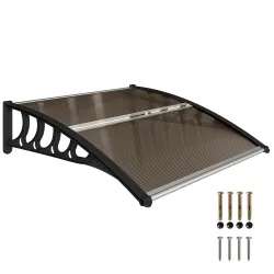 Marquesinas Exterior para Puertas y Ventanas, 103x96,5 cm, Tejadillo de Protección contra Sol y Lluvia, con Cubi... - Ogal.Es