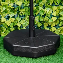 Base de Sombrilla Rellenable de Agua 28 kg o Arena 40 kg Soporte de Parasol Octagonal Apto para Postes de 38mm 4... - Ogal.Es