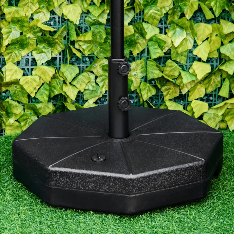 Base de Sombrilla Rellenable de Agua 28 kg o Arena 40 kg Soporte de Parasol Octagonal Apto para Postes de 38mm 4... - Ogal.Es