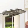 Marquesinas Exterior para Puertas y Ventanas 200x96 cm con Regleta de Aleación de Aluminio PP Policarbonato Marrón - Ogal.Es