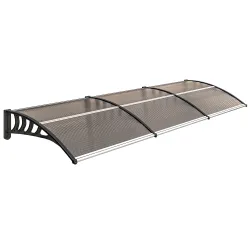 Marquesina Exterior para Puertas y Ventanas 303x96x27 cm con Regleta de Aleación de Aluminio PP Policarbonato Ma... - Ogal.Es
