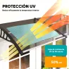 Marquesinas Exterior para Puertas y Ventanas 200x96 cm con Regleta de Aleación de Aluminio PP Policarbonato Marrón - Ogal.Es