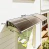 Marquesina Exterior para Puertas y Ventanas 303x96x27 cm con Regleta de Aleación de Aluminio PP Policarbonato Ma... - Ogal.Es