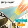 Marquesina Exterior para Puertas y Ventanas 303x96x27 cm con Regleta de Aleación de Aluminio PP Policarbonato Ma... - Ogal.Es