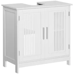 Mueble para Debajo del Lavabo Armario Baño de Suelo de Madera con 2 Puertas Ventiladas y Estante Ajustable Inter... - Ogal.Es