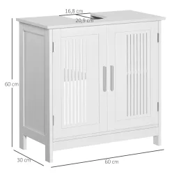 Mueble para Debajo del Lavabo Armario Baño de Suelo de Madera con 2 Puertas Ventiladas y Estante Ajustable Inter... - Ogal.Es