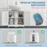 Mueble para Debajo del Lavabo Armario Baño de Suelo de Madera con 2 Puertas Ventiladas y Estante Ajustable Inter... - Ogal.Es