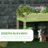 Huerto Urbano de Madera con Estante Mesa de Cultivo Rectangular con Orificios de Drenaje para Cultivos Plantas J... - Ogal.Es