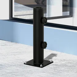 Soporte de Parasol para Suelo de Cemento con 2 Botones de Bloqueo y 4 Tornillos de Expansión Base de Sombrilla p... - Ogal.Es
