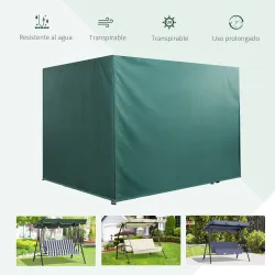 Funda Balancín Jardín, Funda Columpio Jardín Exterior, Cubierta de Columpio con Cremallera, Impermeable, 215x155... - Ogal.Es