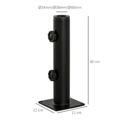 Soporte de Parasol para Suelo de Cemento con 2 Botones de Bloqueo y 4 Tornillos de Expansión Base de Sombrilla p... - Ogal.Es