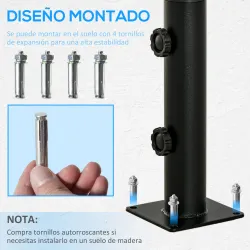 Soporte de Parasol para Suelo de Cemento con 2 Botones de Bloqueo y 4 Tornillos de Expansión Base de Sombrilla p... - Ogal.Es