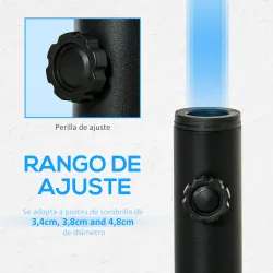 Soporte de Parasol para Suelo de Cemento con 2 Botones de Bloqueo y 4 Tornillos de Expansión Base de Sombrilla p... - Ogal.Es