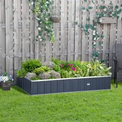 Huerto Urbano Arriate de Jardín de Acero Incluye Guantes Jardinera Exterior Rectangular para Cultivos Plantas Fl... - Ogal.Es