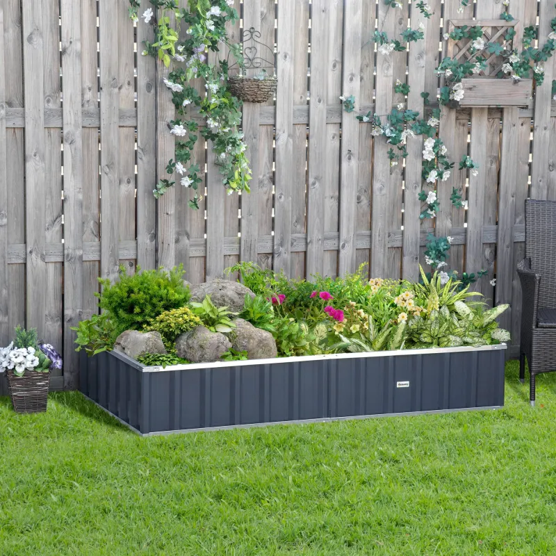 Huerto Urbano Arriate de Jardín de Acero Incluye Guantes Jardinera Exterior Rectangular para Cultivos Plantas Fl... - Ogal.Es