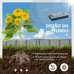 Huerto Urbano Arriate de Jardín de Acero Incluye Guantes Jardinera Exterior Rectangular para Cultivos Plantas Fl... - Ogal.Es
