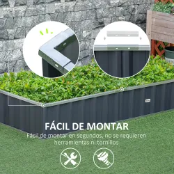 Huerto Urbano Arriate de Jardín de Acero Incluye Guantes Jardinera Exterior Rectangular para Cultivos Plantas Fl... - Ogal.Es