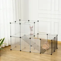 Jaula para Animales Pequeños Parque para Mascotas con 27 Paneles y Forma Personalizable para Cobayas Conejos Chi... - Ogal.Es