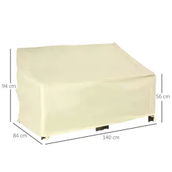 Funda para Banco de Jardín 2 Plazas, Funda Sofá Exterior Impermeable, Tela Oxford 600D con Recubrimiento, 140x84... - Ogal.Es