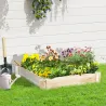 Huerto Urbano Arriate de Madera de Jardín Cuadrada Jardinera Macetero para Cultivos Plantas Flores Hierbas Terra... - Ogal.Es