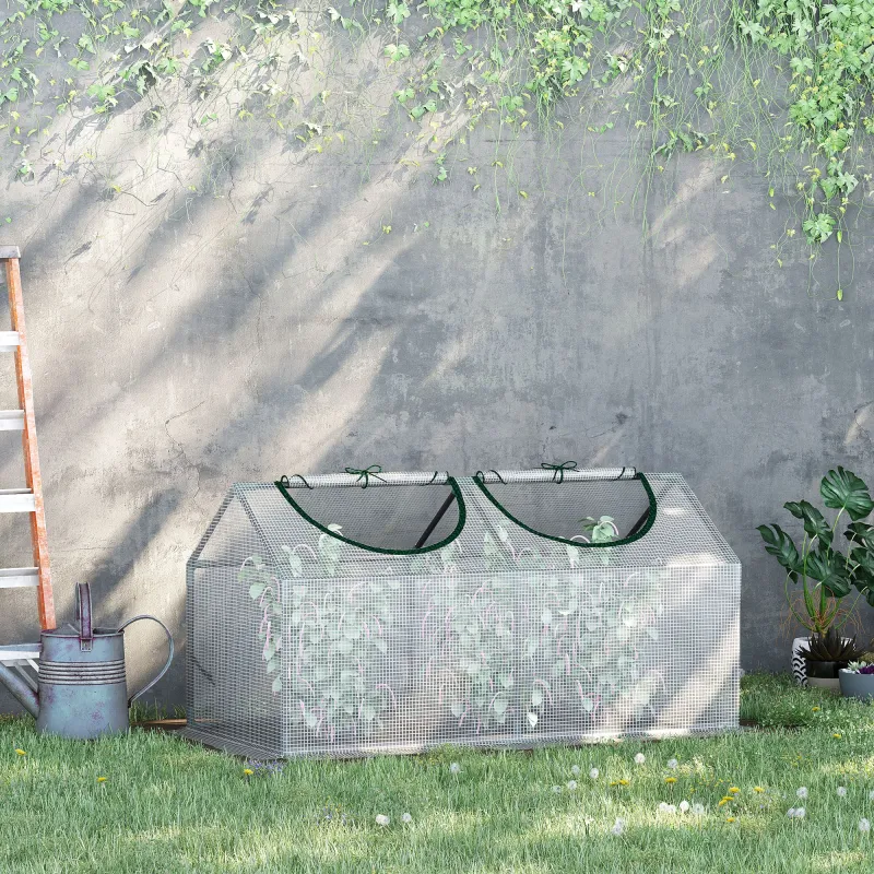Invernadero de Exterior 120x60x60 cm Invernadero de Jardín con 2 Ventanas Enrollables Cubierta de PE 140g/? y Ma... - Ogal.Es