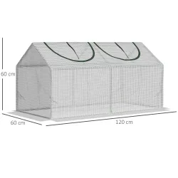 Invernadero de Exterior 120x60x60 cm Invernadero de Jardín con 2 Ventanas Enrollables Cubierta de PE 140g/? y Ma... - Ogal.Es