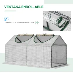 Invernadero de Exterior 120x60x60 cm Invernadero de Jardín con 2 Ventanas Enrollables Cubierta de PE 140g/? y Ma... - Ogal.Es