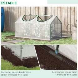 Invernadero de Exterior 120x60x60 cm Invernadero de Jardín con 2 Ventanas Enrollables Cubierta de PE 140g/? y Ma... - Ogal.Es