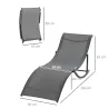 2 Tumbonas Plegables con Marco de Aluminio en Forma de S Carga de 120 kg para Piscina Terraza 165x61x63 cm Gris ... - Ogal.Es