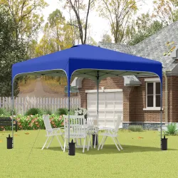 Cenador de Jardín 2,5x2,5x2,7 m con Altura Ajustable Anti-UV Impermeable 4 Bolsas de Arena y Bolsa de Transporte... - Ogal.Es