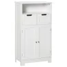 Armario de Baño con 2 Puertas Estante Ajustable 2 Cajones y Compartimento Abierto Mueble Auxiliar de Almacenaje ... - Ogal.Es