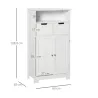 Armario de Baño con 2 Puertas Estante Ajustable 2 Cajones y Compartimento Abierto Mueble Auxiliar de Almacenaje ... - Ogal.Es