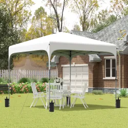 Cenador de Jardín 2,5x2,5x2,7 m con Altura Ajustable Anti-UV Impermeable 4 Bolsas de Arena y Bolsa de Transporte... - Ogal.Es