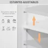 Armario de Baño con 2 Puertas Estante Ajustable 2 Cajones y Compartimento Abierto Mueble Auxiliar de Almacenaje ... - Ogal.Es
