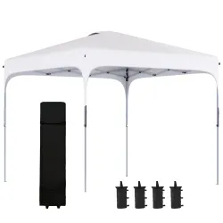 Cenador de Jardín 2,5x2,5x2,7 m con Altura Ajustable Anti-UV Impermeable 4 Bolsas de Arena y Bolsa de Transporte... - Ogal.Es