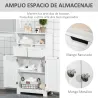 Armario de Baño con 2 Puertas Estante Ajustable 2 Cajones y Compartimento Abierto Mueble Auxiliar de Almacenaje ... - Ogal.Es