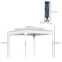 Cenador de Jardín 2,5x2,5x2,7 m con Altura Ajustable Anti-UV Impermeable 4 Bolsas de Arena y Bolsa de Transporte... - Ogal.Es